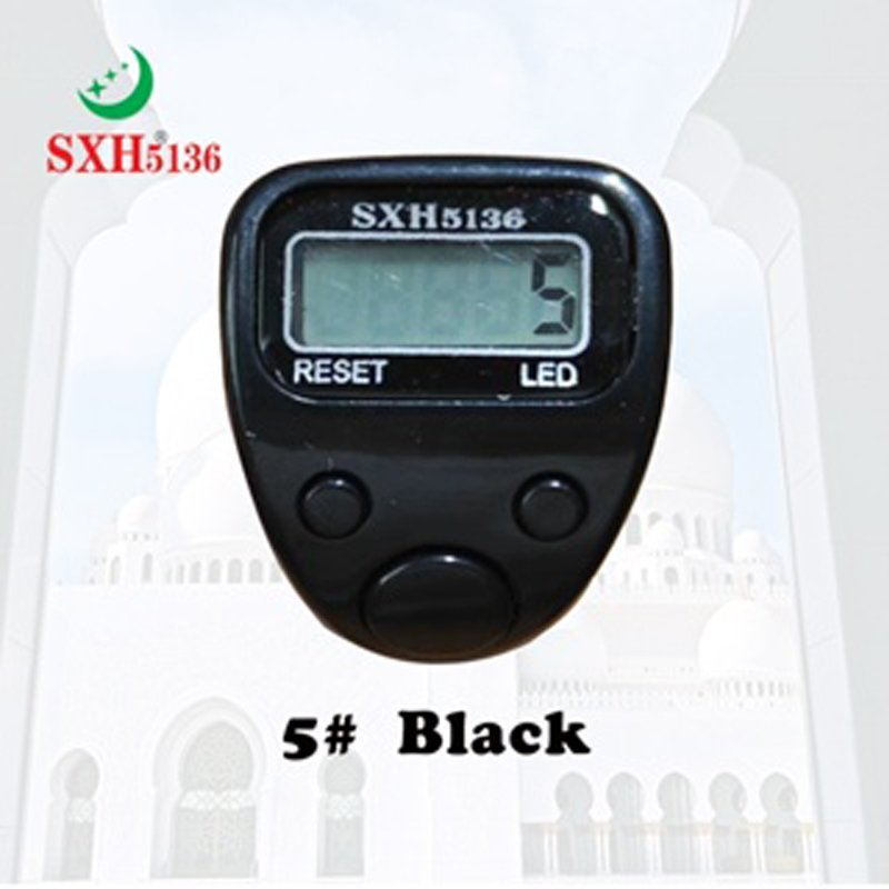 Digital Finger Tally Counter, Digital Electronic Tasbeeh Counters, Lap Track Handheld Clicker with Ring, Re-settable Digits Display